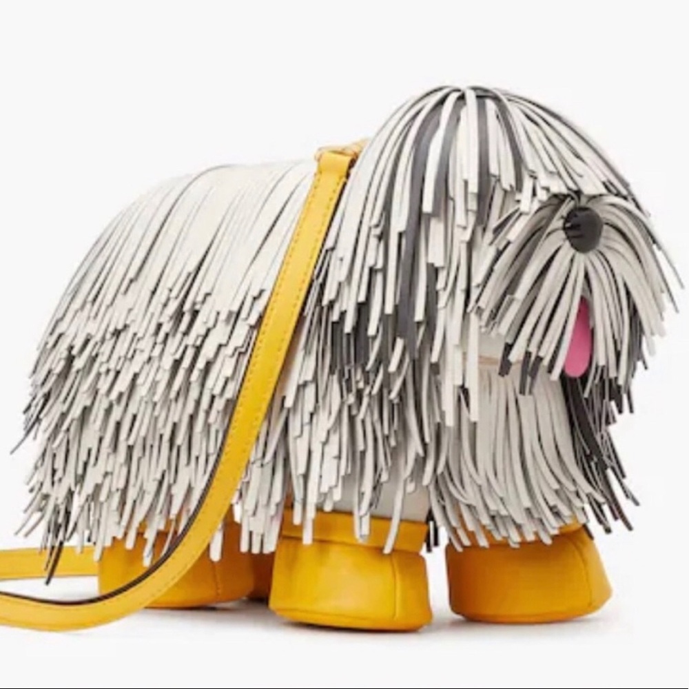 SOLD - Showdog Fringed 3D Shaggy Dog Crossbody by Kate Spade
